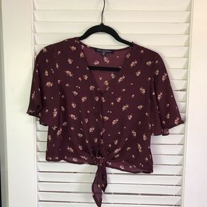 button up floral tee